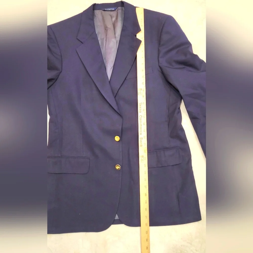 Men's Vintage Burberry Navy Suit Jacket Preppy‎ Ivy League Old Money - Read